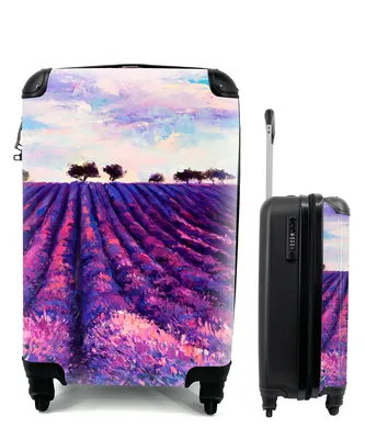 Produktbild von MuchoWow® Koffer Handgepäck Trolley Rollkoffer Kleine Reisekoffer mit 4 Rollen - Ölfarbe - Malerei - Blumen - Cabin Size < 55x40x23 cm & 55x40x20 cm - Fotokoffer - Kabinenkoffer - Boardgepäck - Reise-Box - Reisekoffer - Reisegepäck - Koffer mit Bild - Trolley für Kinder