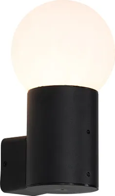 Produktbild von Außenwandleuchte Schwarz mit Opalglas IP44 Huma