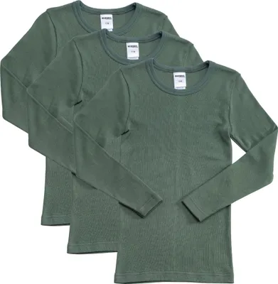 Produktbild von HERMKO 2830 3er Pack Kinder langarm Unterhemd Mädchen + Jungen (Weitere Farbe) Baumwolle, Farbe:marine, Größe:116