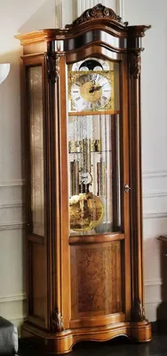 Immagine prodotto di Casa Padrino orologio barocco marrone - Magnifico orologio a pendolo in legno massiccio in stile barocco - Mobili barocchi per soggiorni e hotel - Qualità eccellente -  Italy