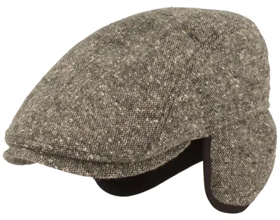 Produktbild von Flatcap in meliertem Wollmix mit Ohrenklappen von Hut-Breiter, grau, Gr. 63
