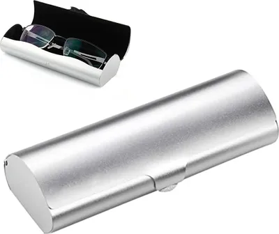 Produktbild von Stück Brillenetui, Hartschalen-Brillenetui aus Aluminium, leichtes Brillenetui für Kurzsichtige, Brillenetui