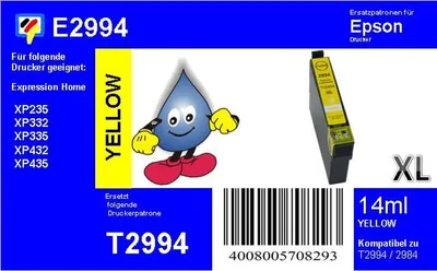 Produktbild von Dr. Inkjet Druckerpatrone - yellow mit 14ml Inhalt - ersetzt T299440
