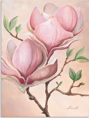 Produktbild von ARTland Wandbild Alu für Innen & Outdoor Magnolienblüten Größe: 45x60 cm