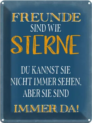 Produktbild von vianmo Blechschild 40x30 cm Freunde sind wie Sterne immer da Spruch Zitat