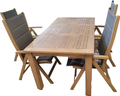 Produktbild von Endorphin Gartenset aus Akazienholz im Teakholz look,,  mit 4 Klappsessel / Klappstuhl