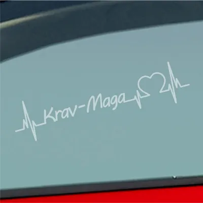Produktbild von Auto Aufkleber Krav-Maga Herzschlag Kampfsport Wettkampf Sport Liebe 19x5 cm Milchglas Sticker Heckscheibenaufkleber