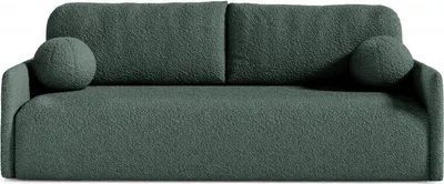 Produktbild von Schlafsofa GLOV, Sofa mit Schlaffunktion und Bettkasten, Klappsofa, Schlafcouch mit Füßen aus Chrome, Couch in Plüsch-Veloursstoff, Frabe: Dunkelgrün