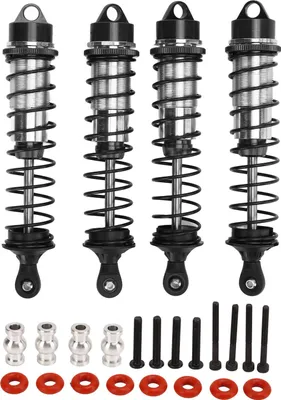 Productafbeelding van 4 stuks RC voor- en achterschokdempers, autovering, vervangingsonderdeel voor Traxxas Maxx 2.0 1/10, zwart