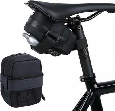 Produktbild von Mini-Satteltasche für Fahrräder - 12 x 9 x 5 cm - Wasserdicht - Mit Reflektoren