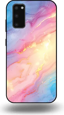 Produktbild von Smartphonica Handyhülle geeignet für Samsung Galaxy S20 mit Regenbogen Glitzer Marmor Print - TPU Backcover Case Regenbogen Glitzer Marmor Design