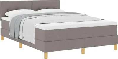 Produktbild von Boxspringbett mit Kissen mit Kopfteil Taupe 160 x 200 cm Stoff