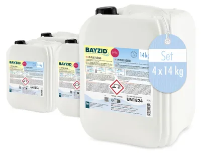 Produktbild von 4x14 kg BAYZID® flüssiger pH-Heber Plus zur ph-Regulierung für den Pool