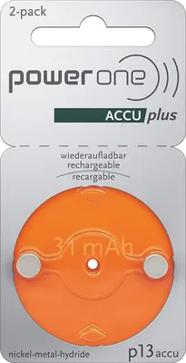 Produktbild von Varta 10x Power One 13 ACCU plus Orange p13 Akku für Hörgeräte NiMH 2er Blister p13