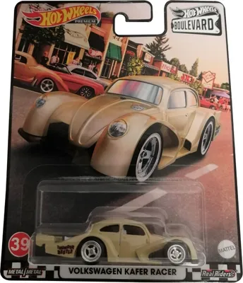 Immagine prodotto di Mattel GRM11 Hot Wheels Premium Real Riders Boulevard Volkswagen Beetle Racer No.39 auto da corsa, modello di veicolo