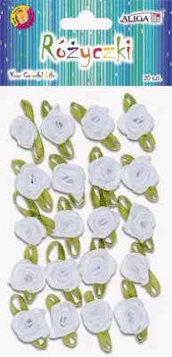 Obrázek produktu pro Bílé růžičky, 2,5 cm, 20 kusů - Aliga