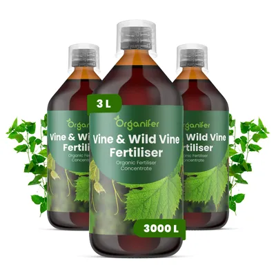 Produktbild von Flüssigdünger Für Weinreben 3x1L – 2-1-8 NPK – Flüssig-Pflanzendünger Für Weinreben – Organifer