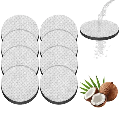 8er-Pack Ersatzfilter für Wasserflaschen, Aktivkohle, reduziert Chlor & PFAS