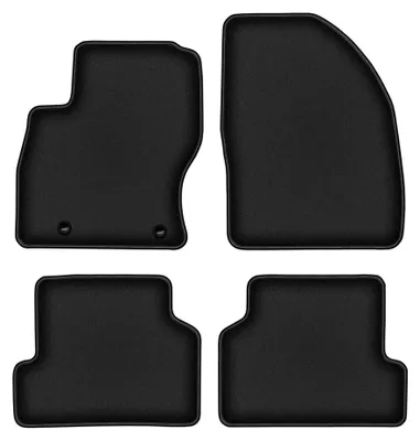 Produktbild von Velours-Fußmatten für Ford Focus MK2 2004-2011 (Kombi/Limousine/Schrägheck) – 4-tlg, Schwarz, passgenau – Wielganizator DURBAN