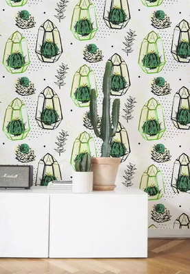 Produktbild von Coloray Fototapete 208x146 cm An Einer Wand Latex Latextapete - Haus Cacti Cactus.