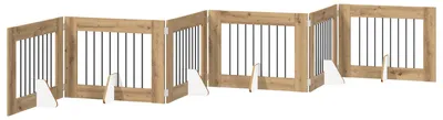 Immagine prodotto di vidaXL Porta pieghevole per cani con supporti, 6 pezzi, legno di quercia "Artisan", 482 cm
