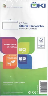 Produktbild von Österreichische Kuvertindustrie Briefumschläge DIN lang ohne Fenster haftklebend