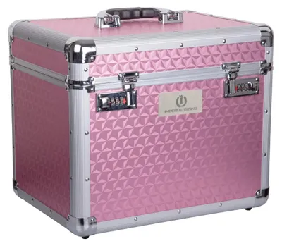 Productafbeelding van Poetskist - Paard - Roze - 38 x 28 x 32 cm - Poetskoffer met cijferslot - Spiegel in deksel