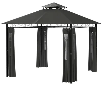 Produktbild von Pavillon Partyzelt Gartenpavillon, 3 x 3 x 2, 88 m, Dunkelgrau