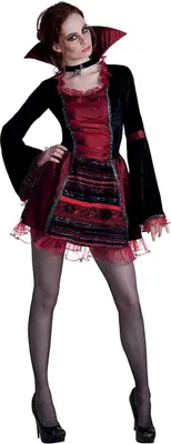 Produktbild von Vampier Dame Empress Zwart-Rood Kostuum 40-42