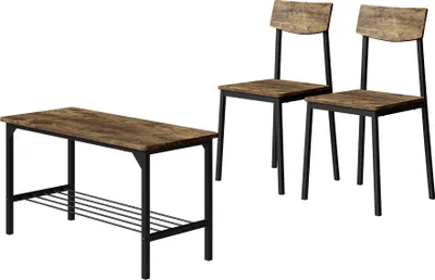 Obrázok produktu pre Lavica a stolička Vicco Fyrk Rustikálna čierna/dub 85 x 46 cm 3 časti, Model 51765