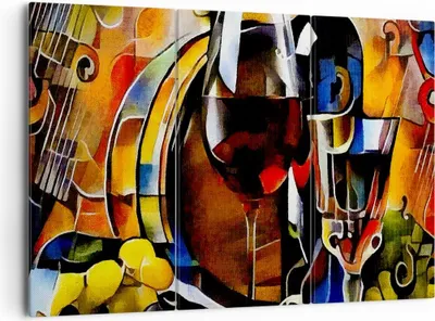 Produktbild von Bild auf Leinwand - Leinwandbild - Wein Abstraktion - 165x110cm - Wand Bild - Wanddeko - Leinwanddruck - Bilder - Kunstdruck - Wanddekoration - Leinwand bilder - Wandkunst - CE165x110-3477