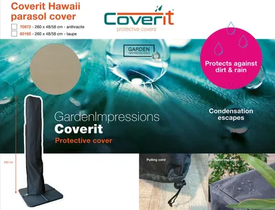 Produktbild von Garden Impressions Coverit Hawaii Sonnenschirm-Schutzhülle 260 × 48/58 cm – Taupe