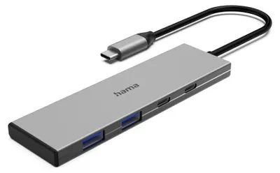 Produktbild von Hama 00200147, USB Typ-C, USB 3.2 Gen 2 (3.1 Gen 2) Type-A, USB 3.2 Gen 2 (3.1 Gen 2) Type-C, 10000 Mbit/s, Grau, Aluminium, 100 W