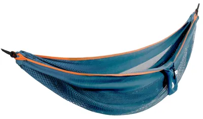 Produktbild von Vivere Doppel-Netzhängematte Blau/Orange Polyester Hängematte