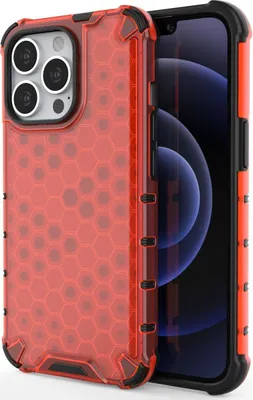 Produktbild von Mobigear Honeycomb iPhone 14 Hülle Hardcase Backcover Stoßfest - Rot