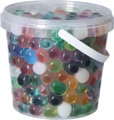 Produktbild von trendfinding 1 Liter Eimer Aqualinos Hydroperlen, Größe 1,5 bis 2,5 cm, Farbmix