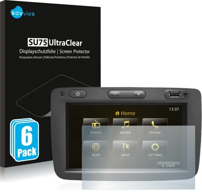 Produktbild von 6x Für Dacia Duster 2 2019 Infotainment System Schutzfolie Savvies Displayschutz Display Schutz Folie Klar Transparent