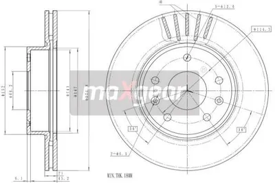 Produktbild von 2x MAXGEAR VORNE Bremsscheibe