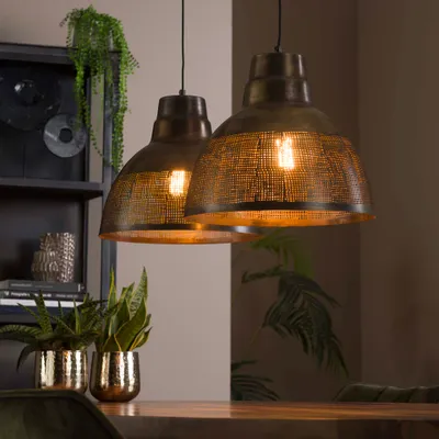 Productafbeelding van AnLi design hanglamp, 2 lampenkappen, diameter 38 cm