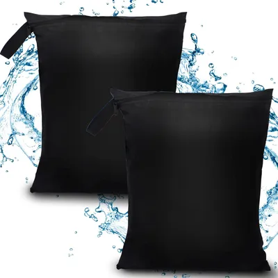 Produktbild von Wasserdichte Wetbag - wiederverwendbare Taschen für Kleidung - 2 Stück - schwarz - 40 x 50 cm