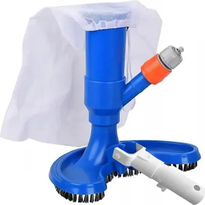 Produktbild von KRUMAD Poolsauger Halbmond ohne Strom, mit Filterbeutel, Bürste, Gartenschlauchanschluss, für Pool, Teich, Whirlpool, Zubehör