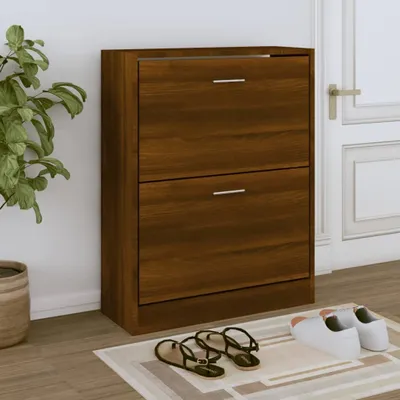Produktbild von Möbel Schuhschrank Braun Eichen-Optik 63x24x81 cm Holzwerkstoff - Schuhregale 2024