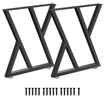 Tischbeine Metall schwarz 70x61 cm 2 Stück Stahl