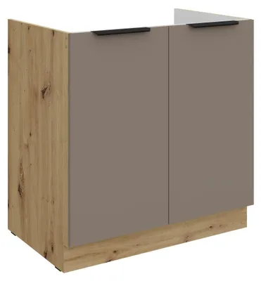 Obrázek produktu pro Kondela Dřezová kuchyňská skříňka Frisbo 80 ZL 2F BB - sandgrau / dub artisan