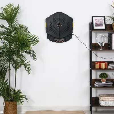 Produktbild von Elektronische Dartscheibe mit Sprachansagen, Dartautomat, 27 Spiele 216 Varianten, Schwarz | 49 x 54,6 cm | 12 Darts, bis 8 Spieler | LED-Anzeige