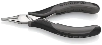 Produktbild von Knipex 35 12 115 ESD, Stahl, Kunststoff, Schwarz, Grau, 115 mm, 74 g