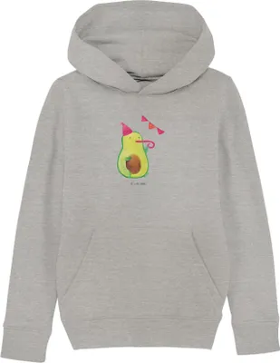 Produktbild von Mr. & Mrs. Panda Kinderpullover Avocado Geburtstag 7-8 Jahre (122/128) - Heather Grey - Geschenk, Überraschung, Frucht, Sweatshirt, Kapuzenpulli, Party, Hoodie, Pullover