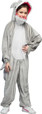 Produktbild von B88305-140 grau Kinder Mädchen Junge Hai Kostüm-Overall bis max.140 cm Körpergröße