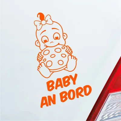 Produktbild von Auto Aufkleber Baby an Bord on Tour Lustig 17x28 cm Orange Sticker Heckscheibenaufkleber