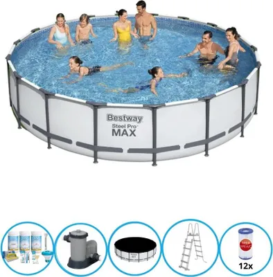 Zdjęcie produktu dla Bestway Pool Steel Pro MAX - Zestaw basenowy - 549x122 cm